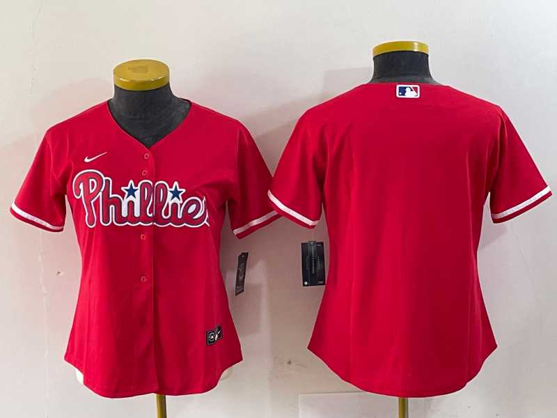 Youth Philadelphia Phillies Blank Red Stitched Cool Base Jersey